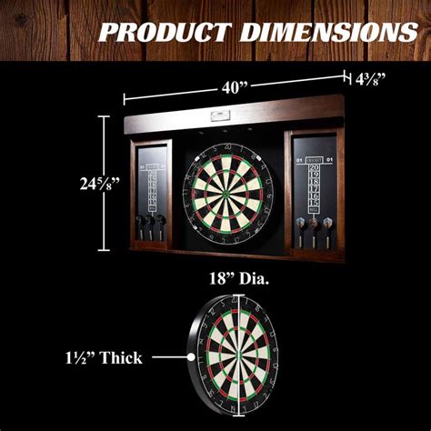 It features dual easy wipe cricket scoreboards on each side of the cabinet to keep track of the fun. Barrington 40" Dartboard Cabinet Set, LED Lights, Steel ...