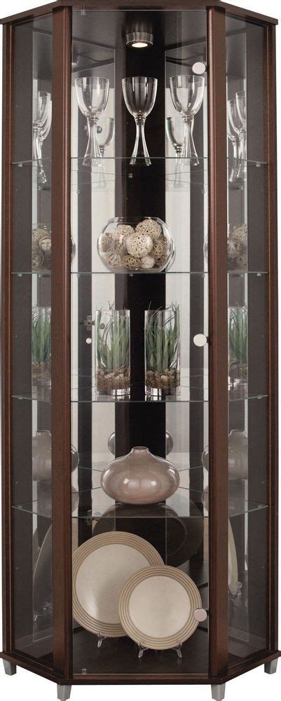 Corner glass display cabinet offers customizable options to completely fit in your requirements. Glass Display Cabinet Corner Unit Stand Cupboard Door Back ...