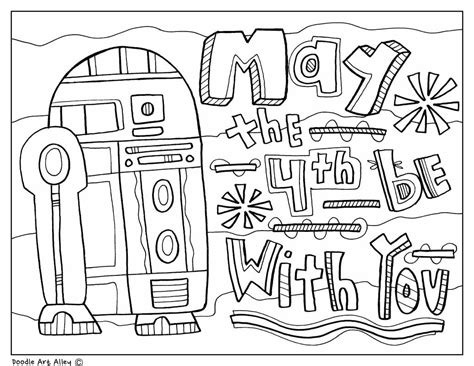 Purchase this page printed on card stock. May the Fourth - Doodle Art Alley | Star wars activities ...