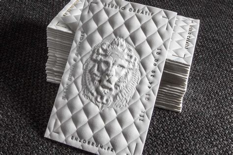 Production for 3d embossed cards have a higher cost because they require many more steps and the overall creation is a slower and more detailed process. 3D embossed business cards with embosing and letterpress ...