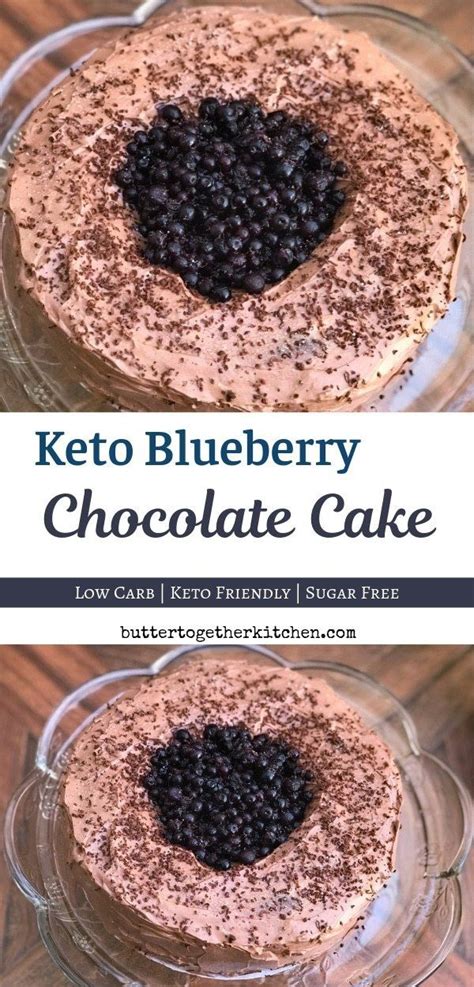 Made with simple ingredients for a decadent, feel good treat. Keto Blueberry Chocolate Cake #ketocake #ketochocolatecake #lowcarbcake #sugarfreecake # ...