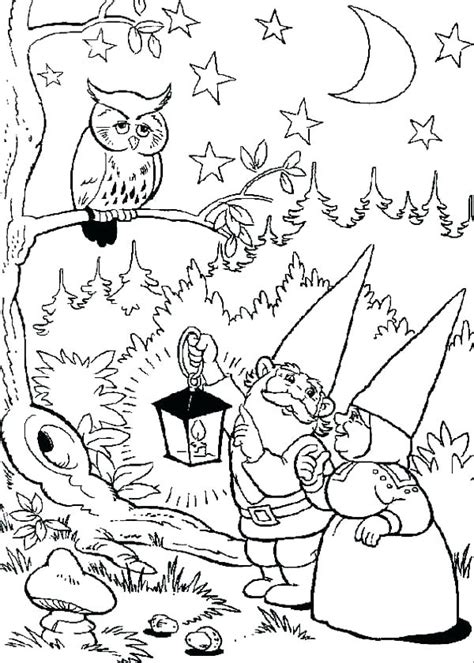 A smiling elf and a mushroom. Garden Gnome Coloring Pages at GetColorings.com | Free ...