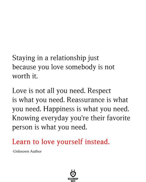 If things have gone a little flat, here's what you can do to get them moving again. Staying In A Relationship Just Because You Love Somebody ...