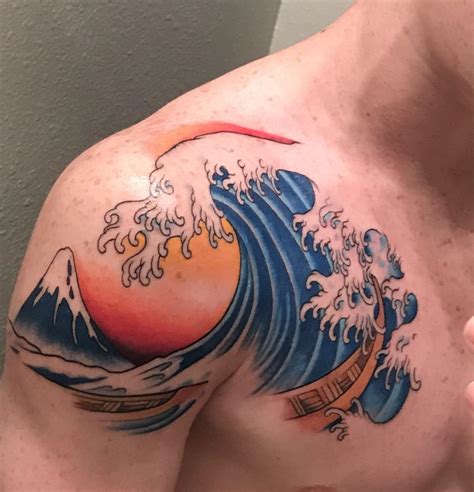 Arrow tattoos hip tattoo great wave off kanagawa inspirational tattoos tattoos tattoos for guys tattoos for kids waves tattoo wave tattoo sleeve. My first tattoo of The Great Wave Off Kanagawa, done by ...