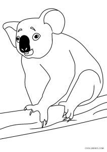 Koala on a tree template. Free Printable Koala Coloring Pages For Kids