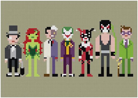 Make your own graphic art needlework. Pixel People - Comic Book Cross Stitch Patterns by ...