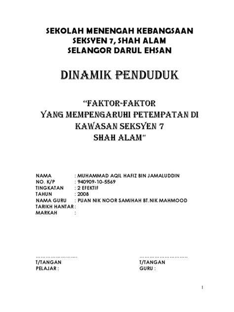 Kajian kes melibatkan sistem pengangkutan di kawasan tempat tinggal atau di sekitar sekolah anda. Kerja Kursus Geografi Ting.2