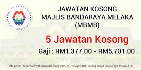 Jawatan kosong terkini jabatan perangkaan malaysia tutup 01 mei 2019 reviewed jawatan kosong kerajaan di majlis daerah maran reviewed by admin on february 04. JAWATAN KOSONG MAJLIS BANDARAYA MELAKA (MBMB) - The ...
