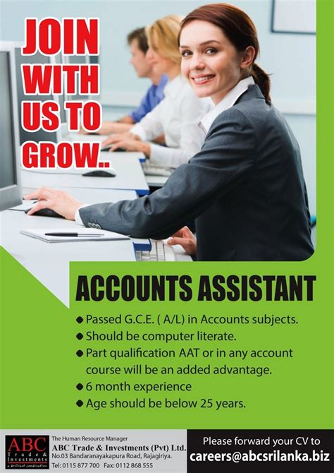 .the account assistant job scope are as follows: Accounts Assistant