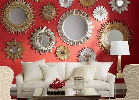 Create a dramatic statement with this starburst inspired metal wall art featuring finished in gold copper and bronze. 20" Gold Starburst Mirror | Mirror decor, Mirror wall ...