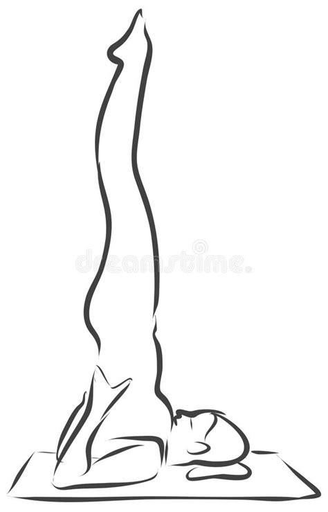 Sarvangasana Shoulder Stand Yoga Figure Stock Vector ...
