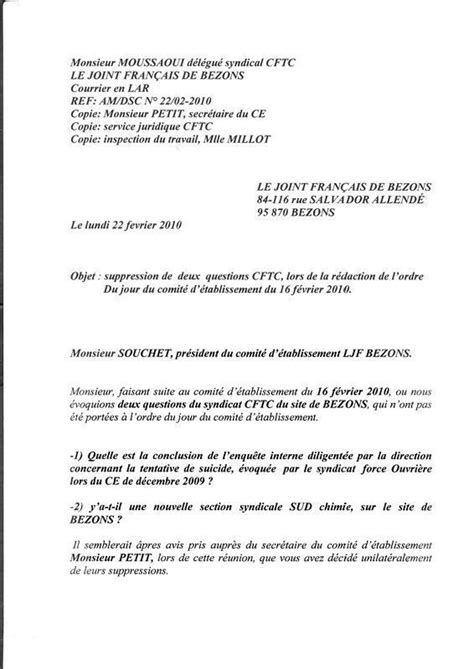 À noter les entreprises de plus de 11 salariés avaient l'obligation de mettre en place leur cse au plus tard le 1er janvier 2020. modele lettre candidature chsct