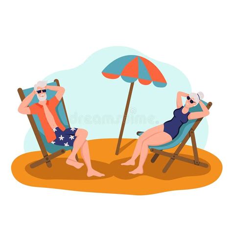 Select from premium sunbathing of the highest quality. Elderly Couple Sunbathing On The Beach Stock Vector ...