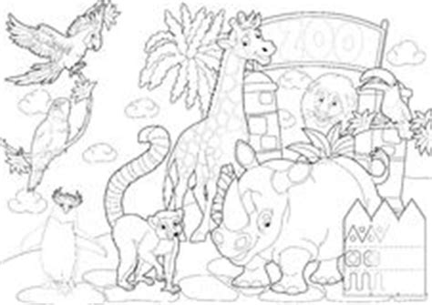 Zoo coloring pagesprintable coloring pages for kids: Coloring Page - The Zoo - Illustration For The Children ...