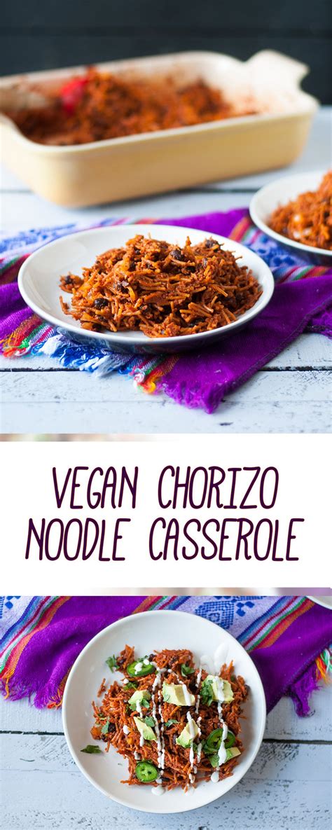 Stir in breadcrumbs and ¼ tsp salt until combined and sprinkle on top of the casserole. Vegan Chorizo Noodle Casserole | Recipe (With images ...