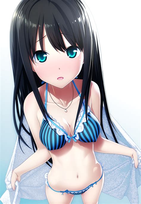 A look at some of the most liked anime girls with black hair according to mal. Wallpaper : anime girls, long hair, bikini, black hair ...
