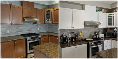 The cabinets are feature in a number of attractive collections including london white and ivory kitchen among others. Refinishing And Painting Kitchen Cabinets Before And After ...