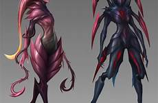 female monster monsters deviantart sexy redesigns girls alien concept legends creature redesign league fan fantasy character drawing drawings concepts zyra