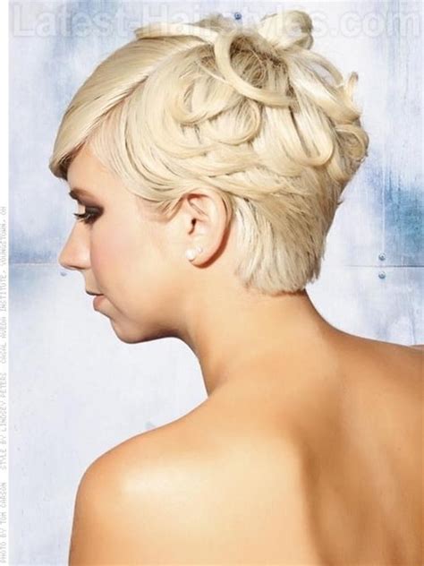 Making waves everywhere on your hair can make it seem shorter. Dressy hairstyles for short hair