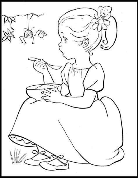 Coloringanddrawings.com provides you with the opportunity to color or print your vintage childhood and halloween drawing online for free. vintage ... Little Miss Muffet...MAY 1 | Coloring pages ...