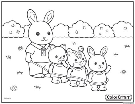 Calico critters marshmallow mouse triplets. Calico Critters Playing With Kids In The Yard Coloring ...