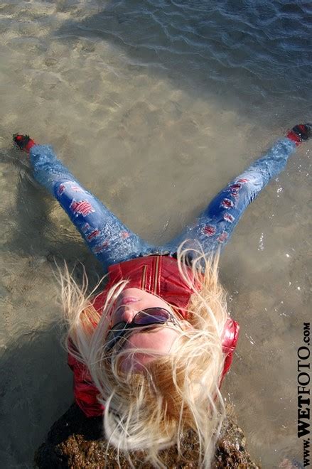 682 x 1024 · jpeg. Wet Girl in Red Jacket, Tight Jeans and High Heels by the ...