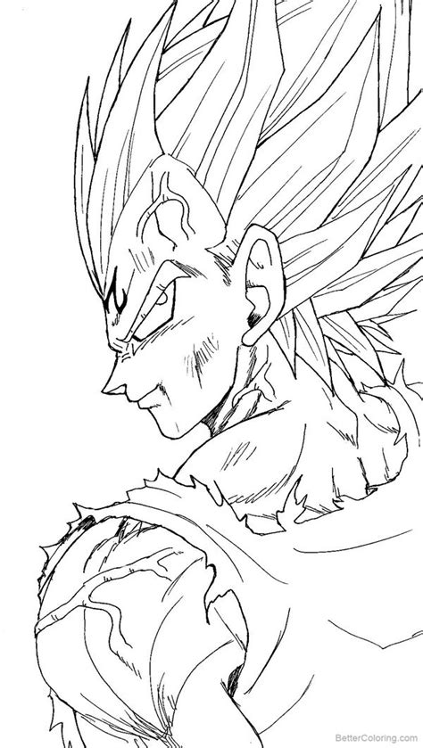 Goku vegeta dragon ball z dokkan battle piccolo krillin blue. Majin Vegeta Coloring Pages Lineart by BK 81 - Free ...