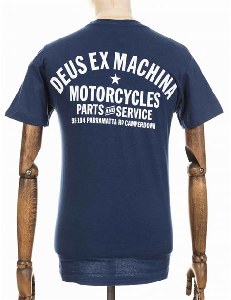 ● deus shield print on front. Deus Ex Machina Camperdown Address Tee - Navy - Clothing ...