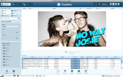 Then, with the download complete, a music or video lover can use the inbuilt media player to listen to or watch the media file. FrostWire gratis downloaden