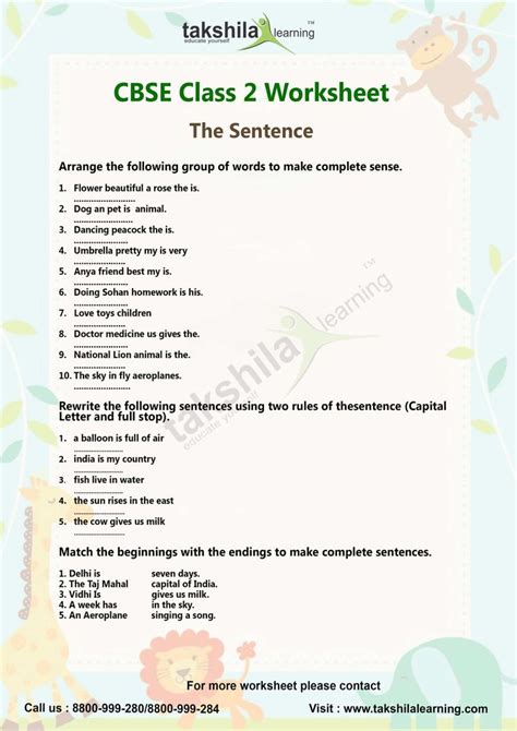 We did not find results for: Make Sentences NCERT & CBSE Class 2 English Worksheet ...