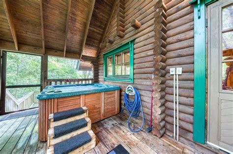 Log cabin with hot tub one night stay. Charming cabin w/ private hot tub, gas fireplace & multi ...