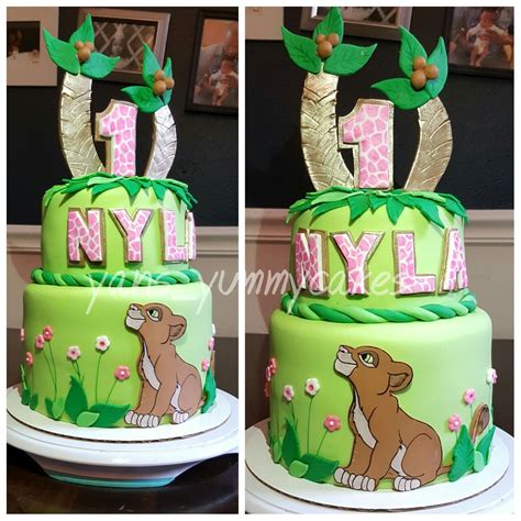 No physical items will be shipped. Lion King Cake for a girl featuring Nala | Lion birthday ...