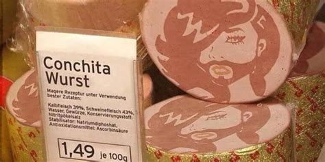 (conchita is spanish slang for vagina, and wurst can be read as german slang for penis). Conchita Wurst sausage: Butcher honours Eurovision winner