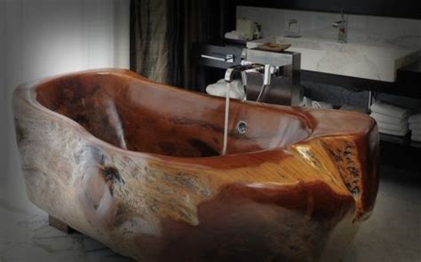 Diese verfahren der formverleimung hat sich schon seit 40 jahren bewährt. Attraktive Badezimmer mit Badewannen aus Holz ...