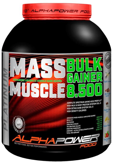 #1 most award winning sports nutrition brand. ALPHAPOWER FOOD:100%Massive Bulk-Muscle HardGainer 2000 g ...