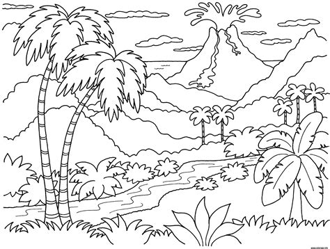 Définition, synonymes, citations, traduction dans le dictionnaire de la langue française. Coloriage nature paysage volcan - JeColorie.com