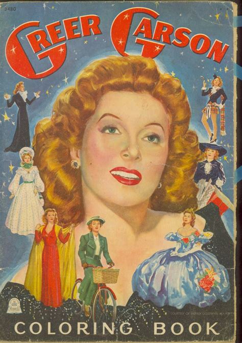 Introducing the art therapy coloring game, great to play at any age; Greer Garson Vintage Coloring Book Cover | Coloring books ...