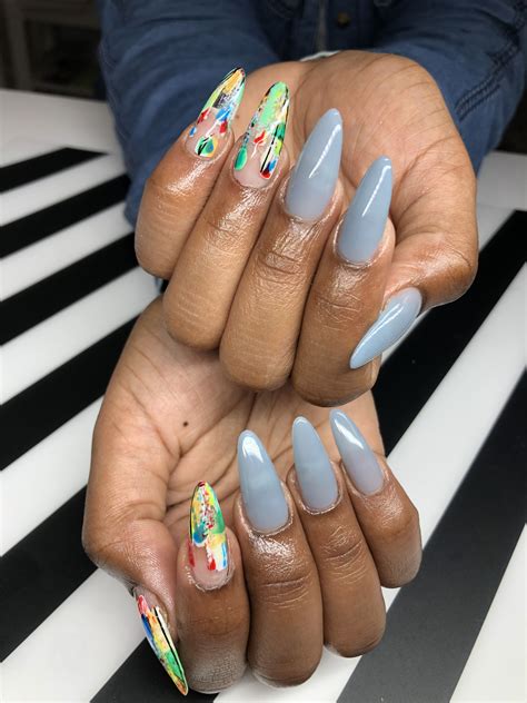 My name is kaminishi and i7m a 22 years old. Blue Abstracts | Nails, Hair and nails, Japanese nails