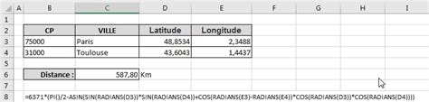 Voici les étapes à suivre Distance à vol d'oiseau sur Excel - Minute Mind