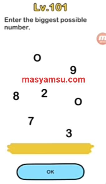 Maka akan kami jelaskan secara singkat terlebih dahulu. Buatlah Angka Terbesar Brain Out Level 94 / 101, Begini ...