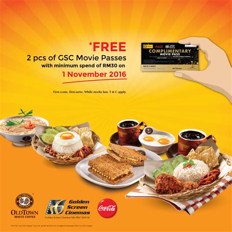 There are 16 outlets in penang island and mainland. OLDTOWN White Coffee FREE 2 GSC Movie Tickets (Minimum ...