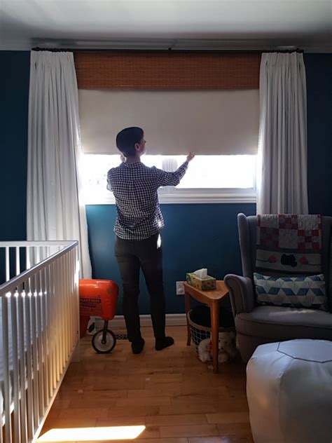 Here's the bts of how i did that!you can buy blackout fabric here. Blackout window treatments for the nursery and how to pleat Ikea curtains | Blackout window ...