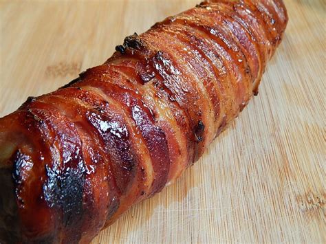 Pork tenderloin is very low in carbohydrates, high in proteins and medium in fats. Maple & brown sugar bacon wrapped pork tenderloin | Recipe ...