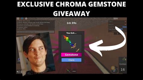 Been going strong since 2017! EXCLUSIVE CHROMA GEMSTONE GIVEAWAY IN ROBLOX MM2! *MEMBERS ...