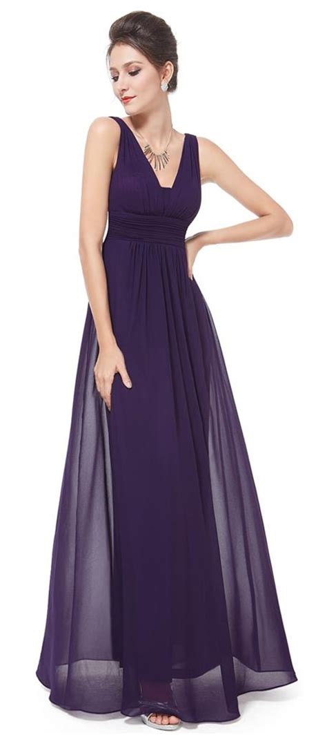 The size fits perfectly, the measurements they have in the size chart are exact. BNWT EMILY Aubergine Purple Chiffon Maxi Evening ...