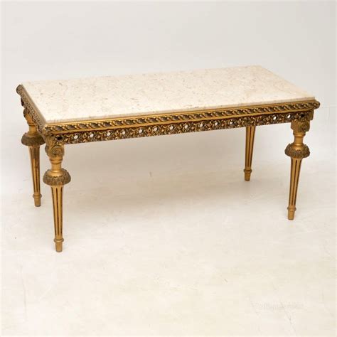 Rest a hot drink or put up your feet on one of our beautiful vintage coffee tables in wood, metal, glass, marble, travertine and plenty more. Antiques Atlas - Antique French Gilt Wood & Marble Coffee ...