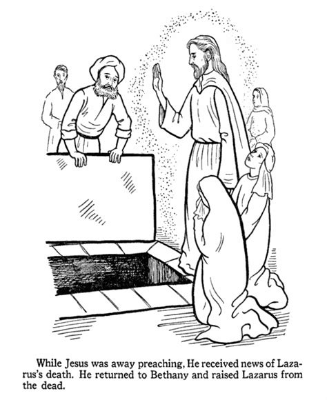 Miracles of jesus returning bethany and raised lazarus from the dead coloring page. Jesus Raises Lazarus Coloring Page - Coloring Home