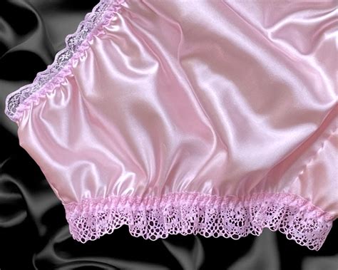 Baby Pink Satin Frilly Lace Trim Sissy Panties Knicker Briefs Size 10-20 | eBay