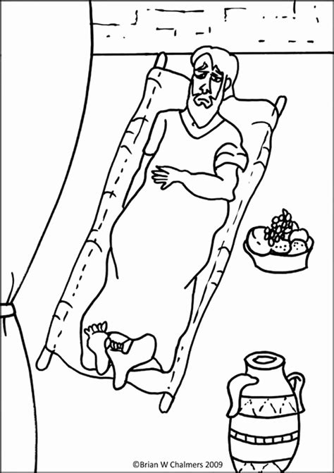 Bible lesson resources for kids. Paralyzed Man Lowered Through Roof Coloring Page ...