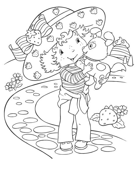 Watch the full size images, easy download or print out right from our website. Coloring page : Strawberry Shortcake and dog - Coloring.me